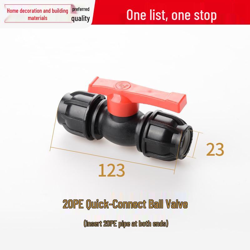PE Ball Valve Quick Connector - Emergency Repair Valve for 20/25/32 Plumbing Fittings (Tap Water Pipe Accessories)