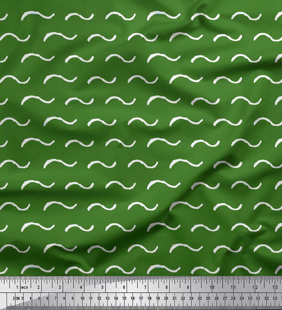 

Soimoi Red Japan Crepe Satin Fabric Artistic Waves Abstract Print Fabric by the metre 42 Inch 42 Inch Wide - Poly Crepe зелений