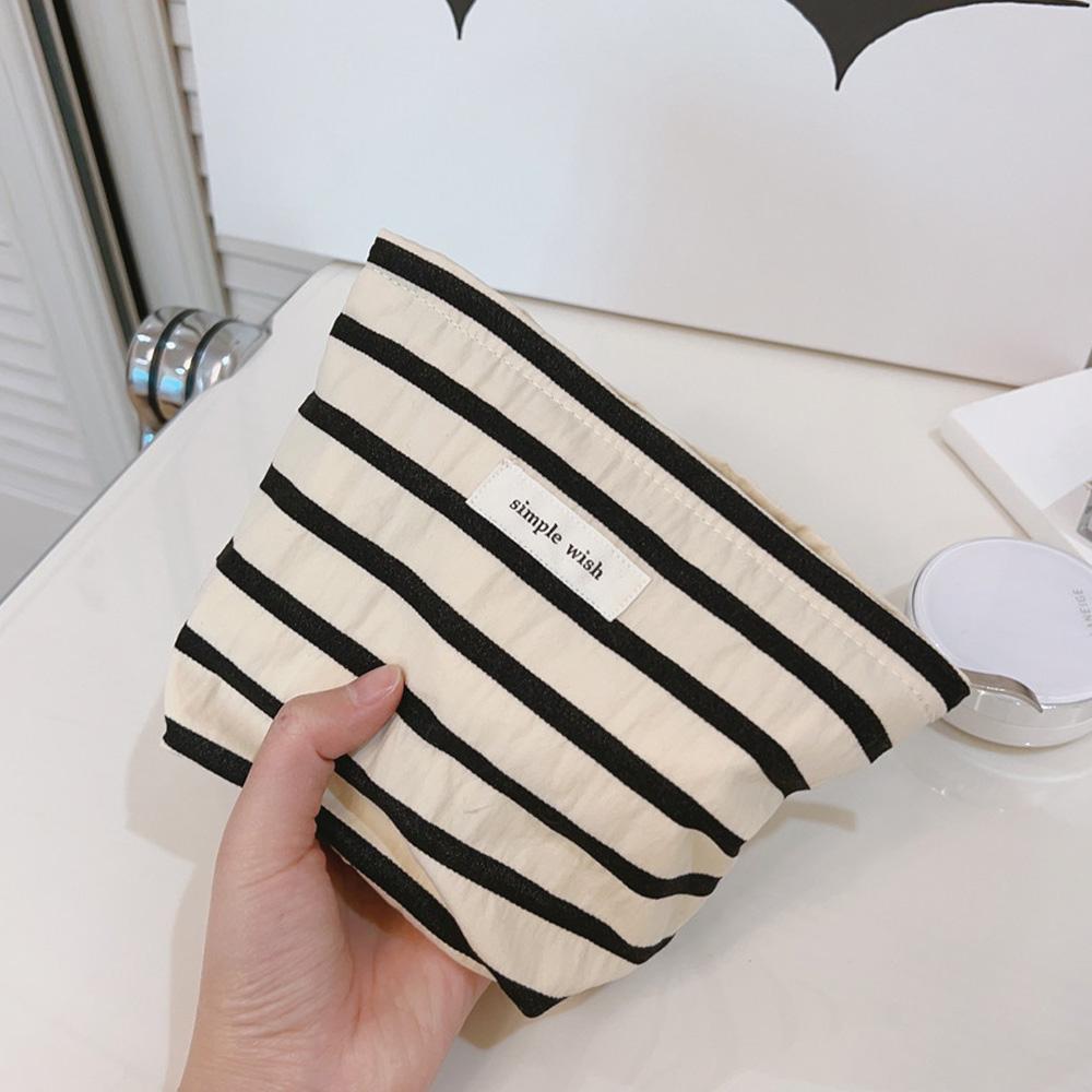 Makeup Bag Purse Zipper Cosmetic Pouch Large Travel Canvas Organizer Bag,Size: S