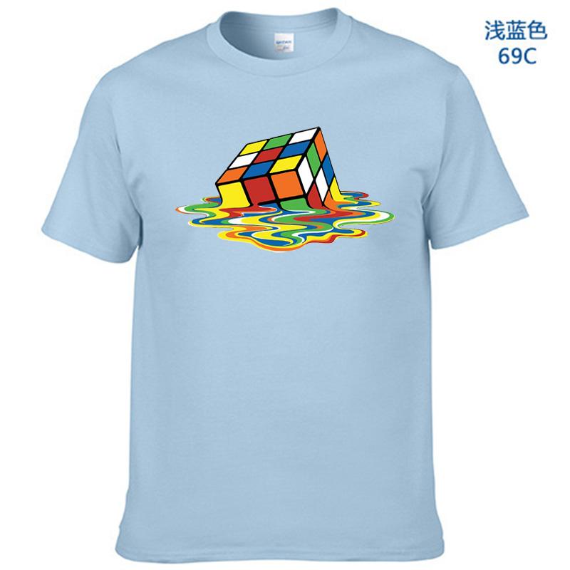 Letní bavlněné tričko s potiskem Rubikovy kostky, vtipné hipster grafické tričko, top, unisex, pánské s krátkým rukávem, cool trička