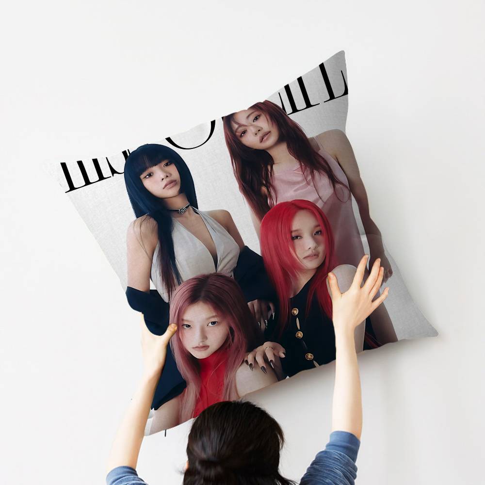 Kpop Girl Group K-Kiss Of Life Pillow Cover Design cushion Cover decor Holiday Decorati