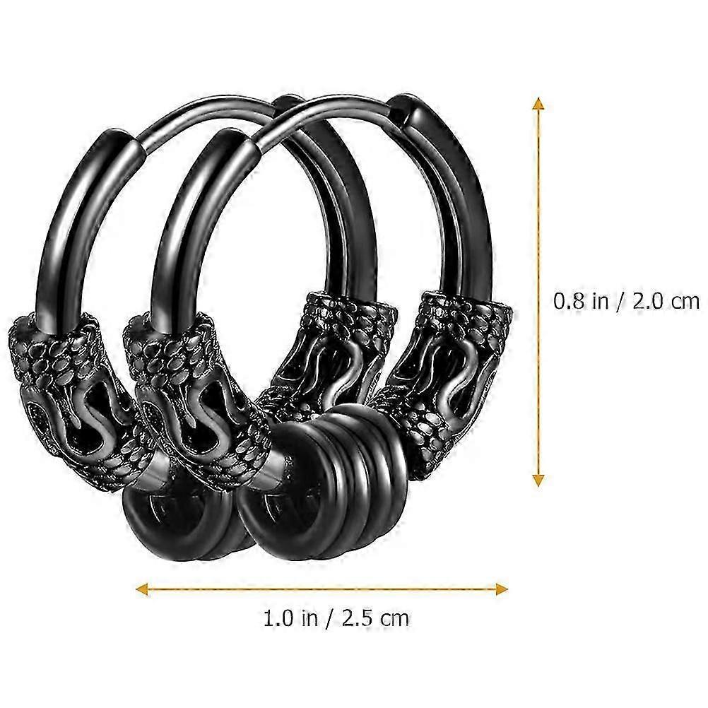 2pcs Earrings Hoops Minimalist Earrings Piercing Dragon Totems Men Earrings