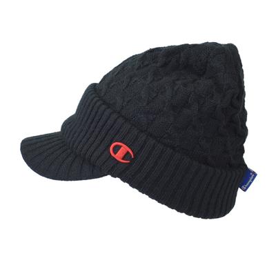 Champion Visor Knit Cap with Brim (Black)