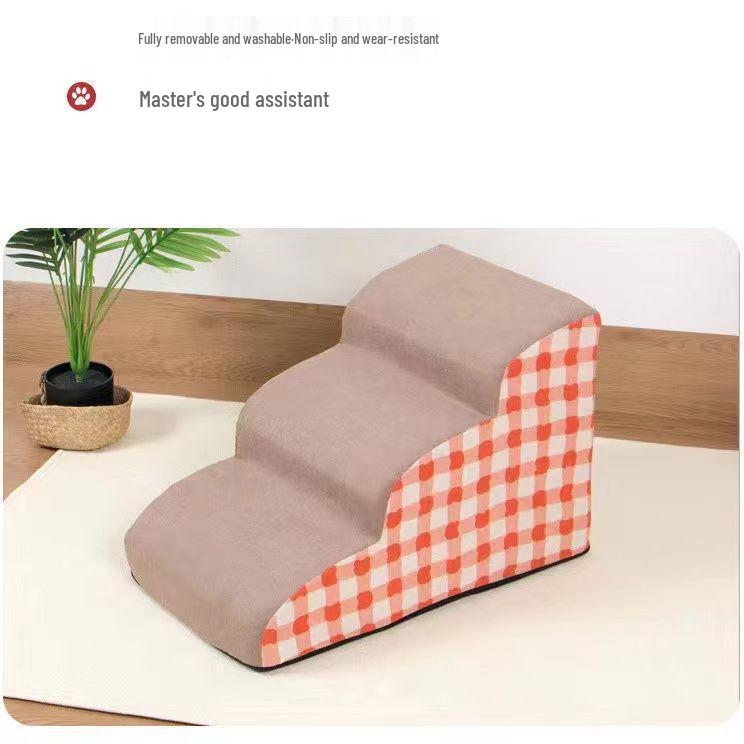 Pet Bedside Stairs for Small Dogs and Cats - Removable & Washable Steps