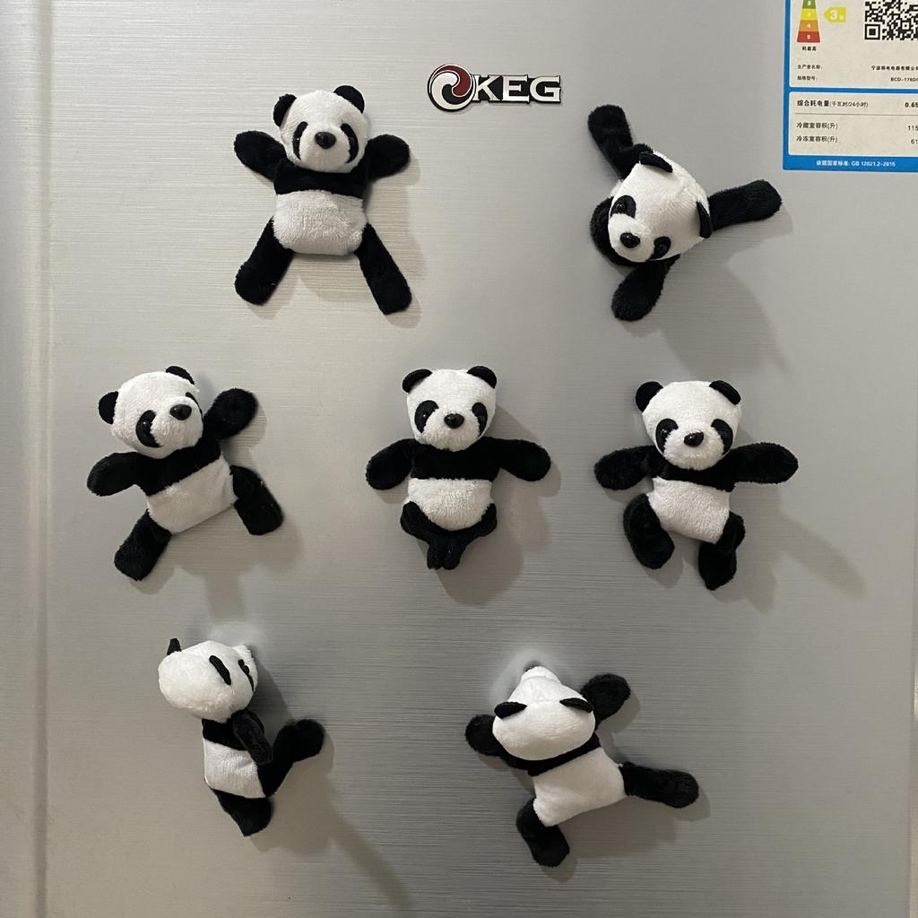 9 szt. Pluszowa Panda Magnetyczna Zabawka Dekoracja Magnes na Lodówkę do Domowego Wystroju Piękna