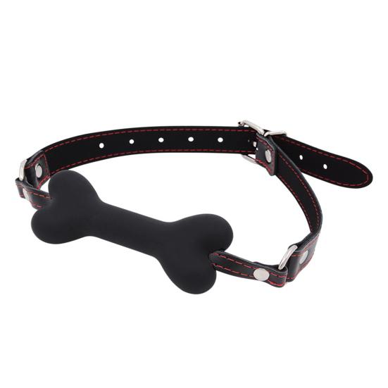 Bone-Shaped Silicone Ball Gag Adjustable BDSM Mouth Restraint for Bondage Roleplay Soft Body-Safe Discreet Adult Toy for Couples' Play