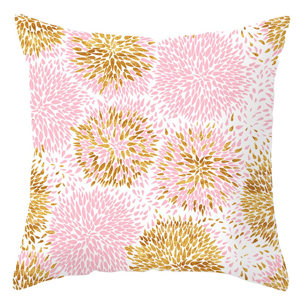 Taie d'oreiller de luxe à imprimé plumes roses, taie d'oreiller géométrique en marbre, housse de coussin, oreiller