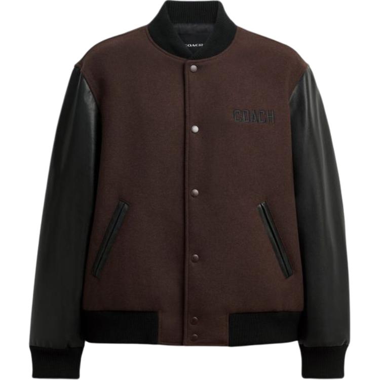 

Coach FW25 Patchwork Single-Breasted Long Sleeve Jacket Men jackets CCQ47-BRN M