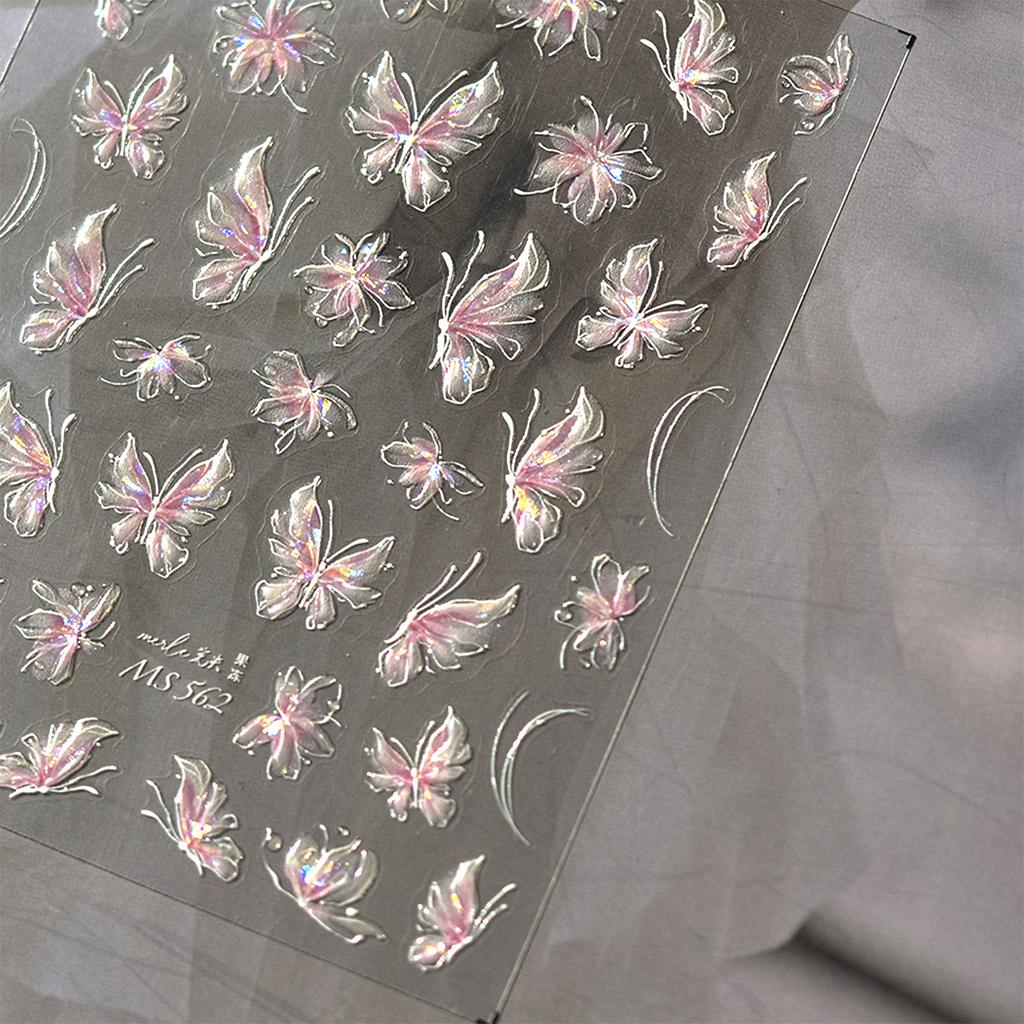DIY Nail Stickers Fairy Butterfly Nail Art Tips Self-adhesive Butterfly Design Nail Decals for women manicure accessories