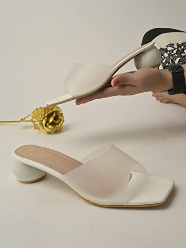 Shoetopia Girls Micro White Heeled Sandal - 8 Uk (Girls-Micro-White) 8 UK белый