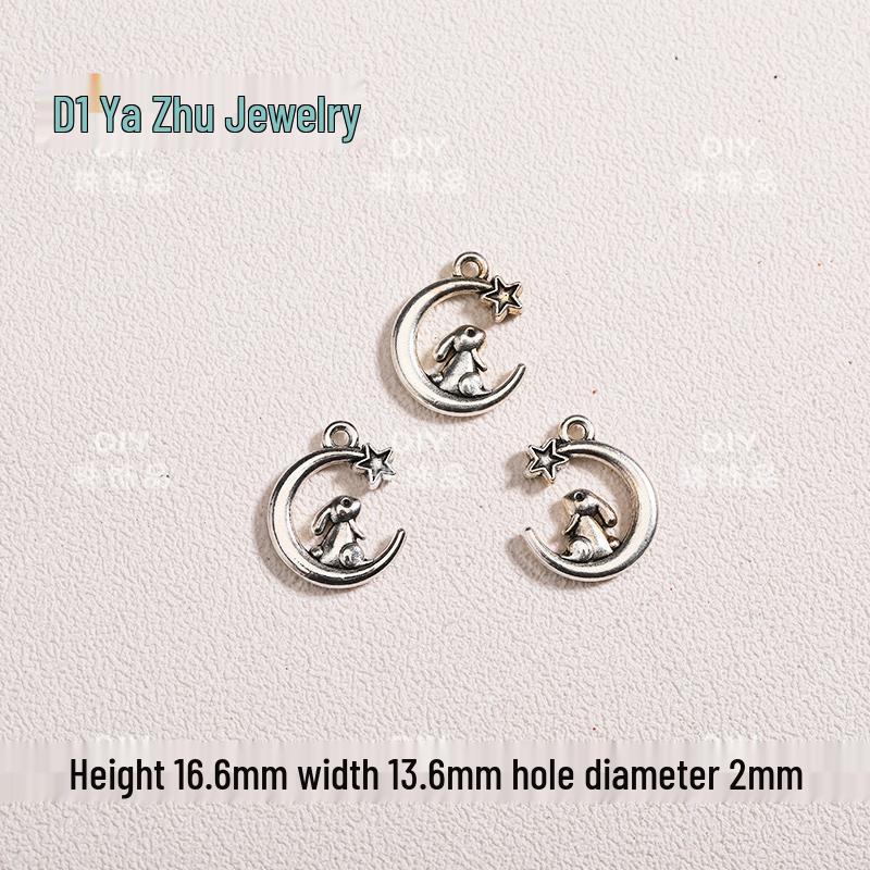 Moon Series Hollow Pendant Charms for DIY Beaded Jewelry