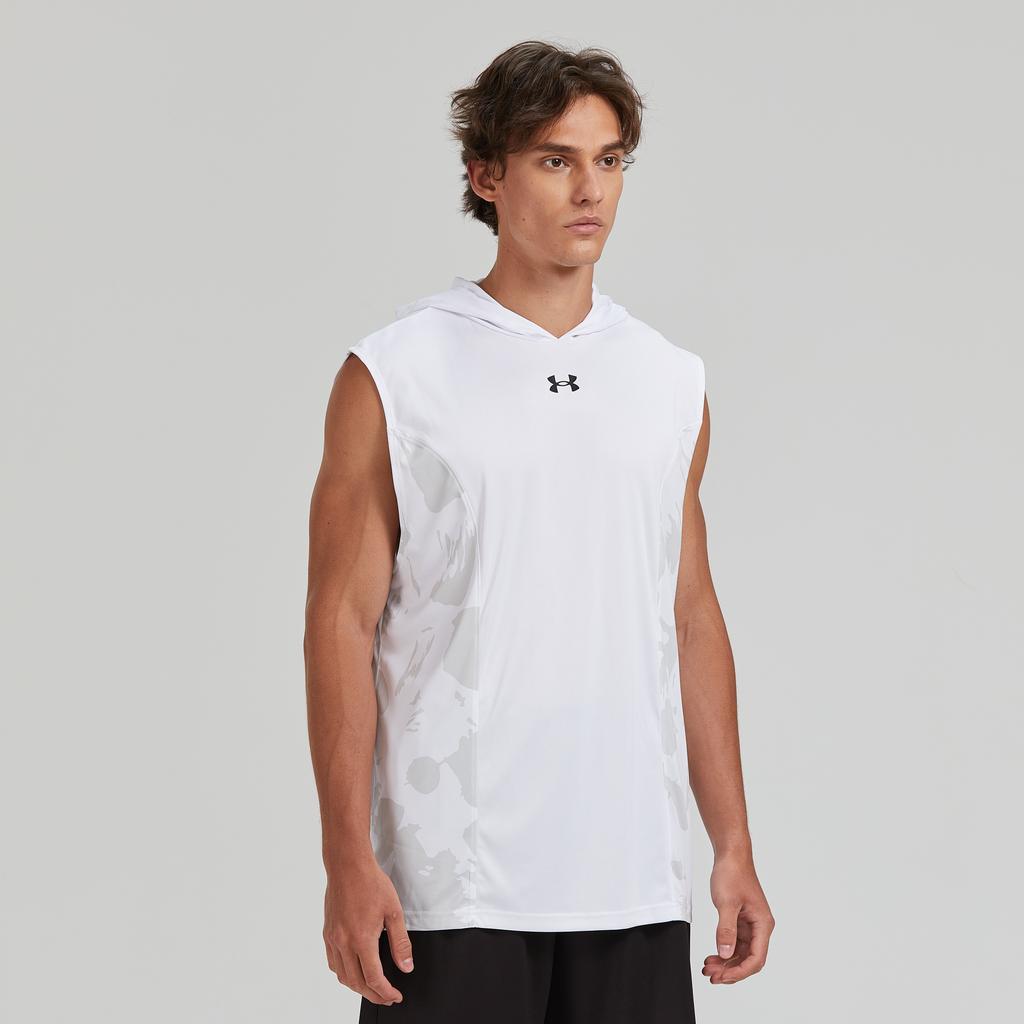 Under Armour Sports Running Fitness Basketball Moisture Wicking Quick Dry Hooded Sleeveless Vest Unisex Vests White 24500001-100