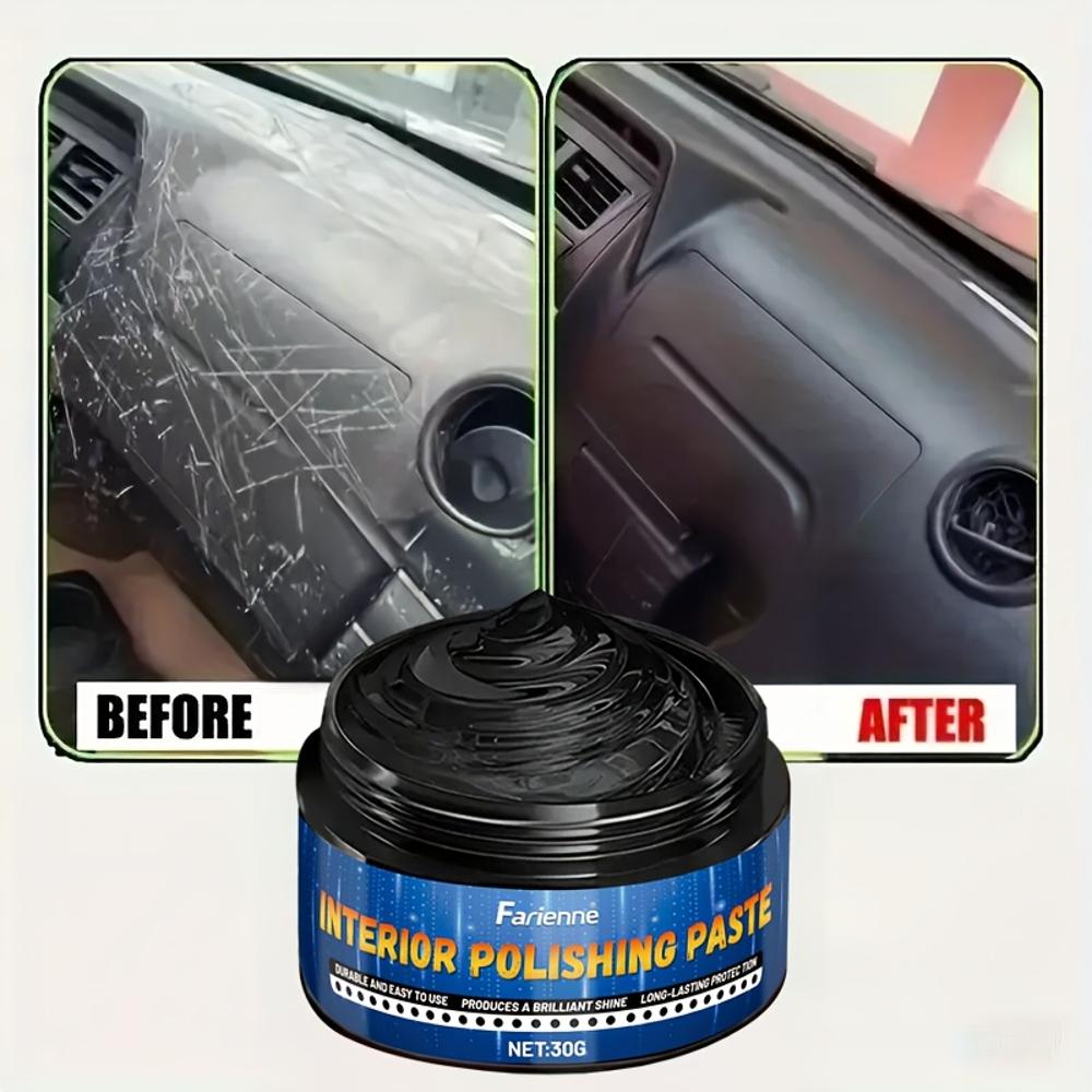 FARIENNE Universal Car Interior Restoration Wax - Leather Seat Care & Plastic Polish Cream, Protective Film Formation, Long-Last