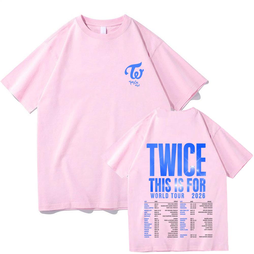 Twice This Is for World Tour 2026 T-Shirts Herren Damen Grafikdruck T-Shirts Tee Hohe Qualität Baumwolle Weiche T-Shirts Lockere Kleidung