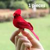 8-Piece Lifelike Red Cardinals Garden Decor with Silvery Clips Ideal for Christmas Weddings Home Decor Christmas Trees ornament