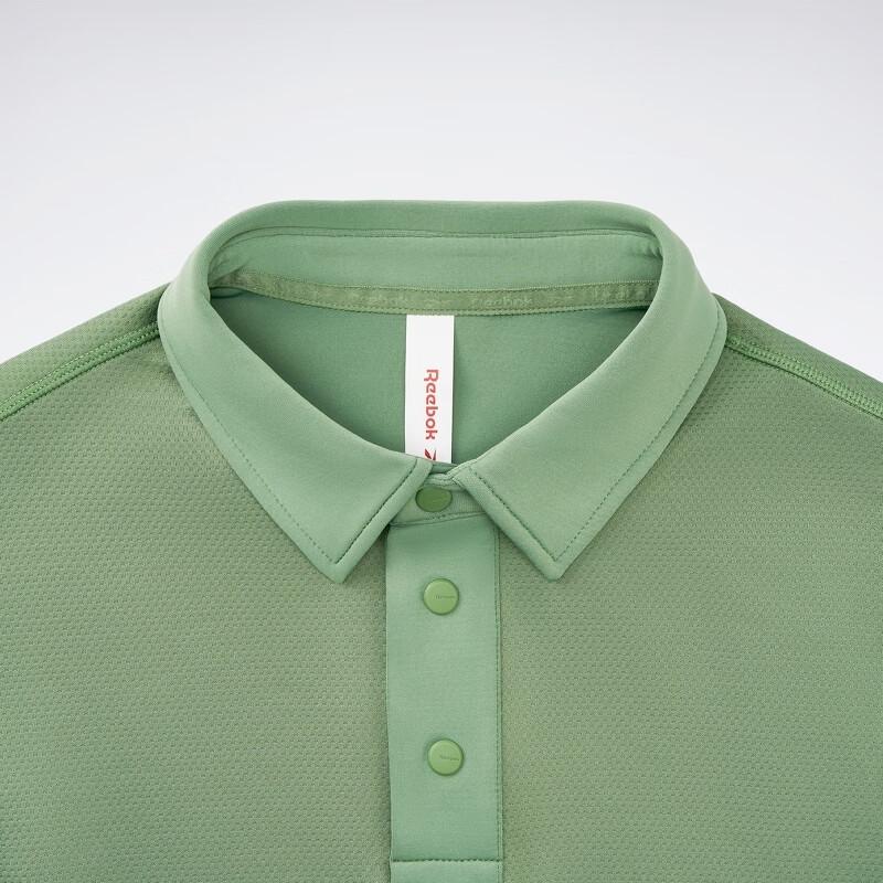 Reebok Beats Polo Series Solid Color Casual Loose Breathable Short Sleeve Polo Shirt Unisex tops Green 23RCS419UGL2