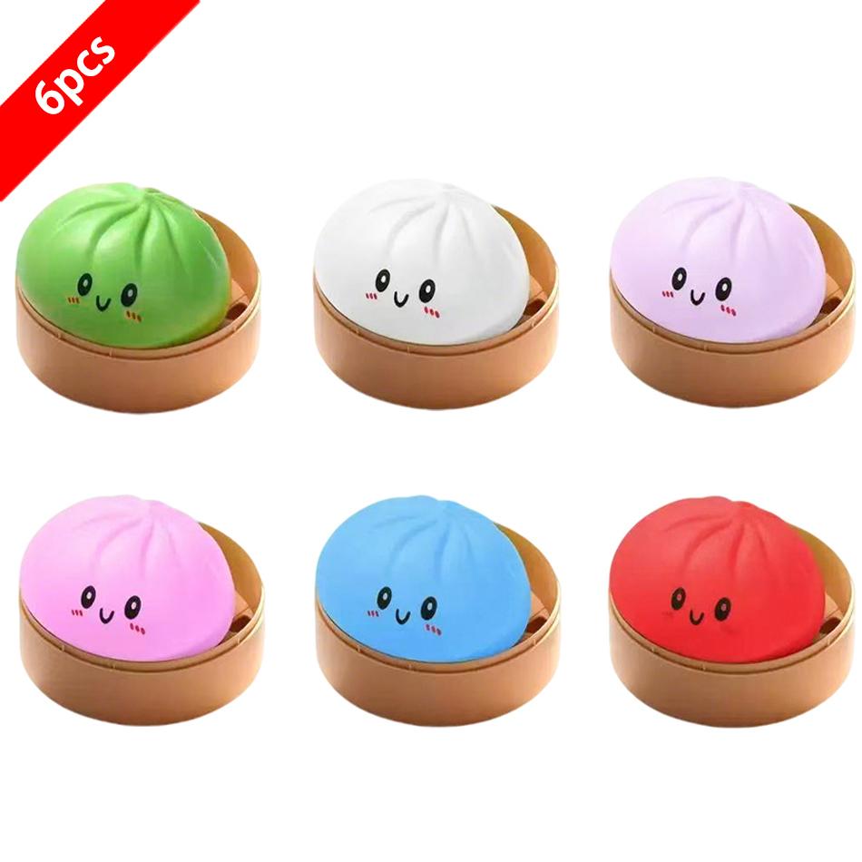 Pasticcino Morbido Squishy Palline Antistress Giocattoli Sensoriali Fidget Cibo Simulato Squishies Panino Con Vaporella Palla di Pasta da Spremere Regali