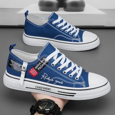 Chaussures décontractées en toile pour hommes, baskets respirantes pour hommes, chaussures de sport noires en tissu, chaussures tendance pour hommes, baskets basses