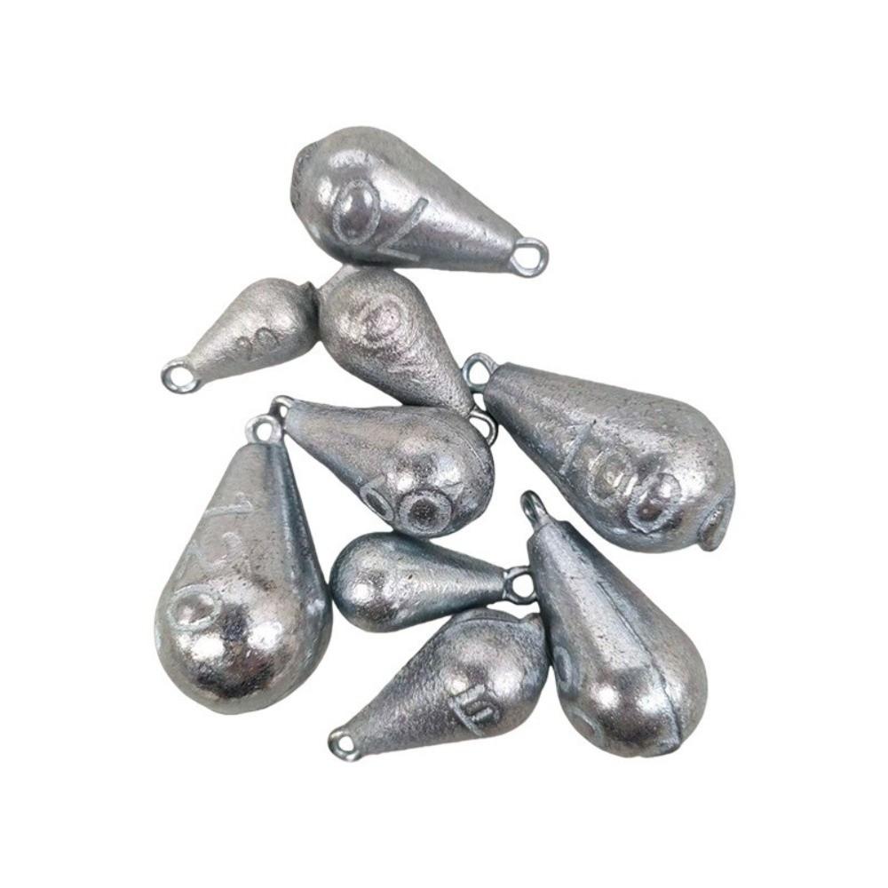 5 Pieces Pack 20g-120g Range Fishing Sinkers Iron Material Teardrop Sinkers  For Fishing