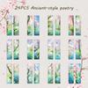 Chinese Ink Painting Bookmarks: 24 Sheet Set of High Aesthetic Student Reading Markers, Perfect As Cultural Creative Paper Gifts