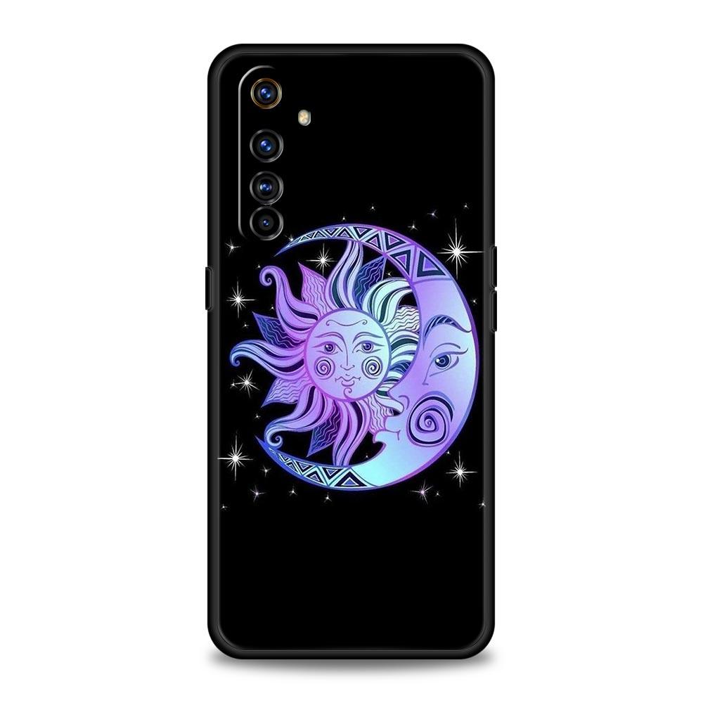 Soft TPU Case For Realme C67 C63 C55 C53 C25 C21 10 11 12 13 GT 2 3 5 Pro Plus 5G Shockproof Phone Cover Funny Sun Moon Face Bag