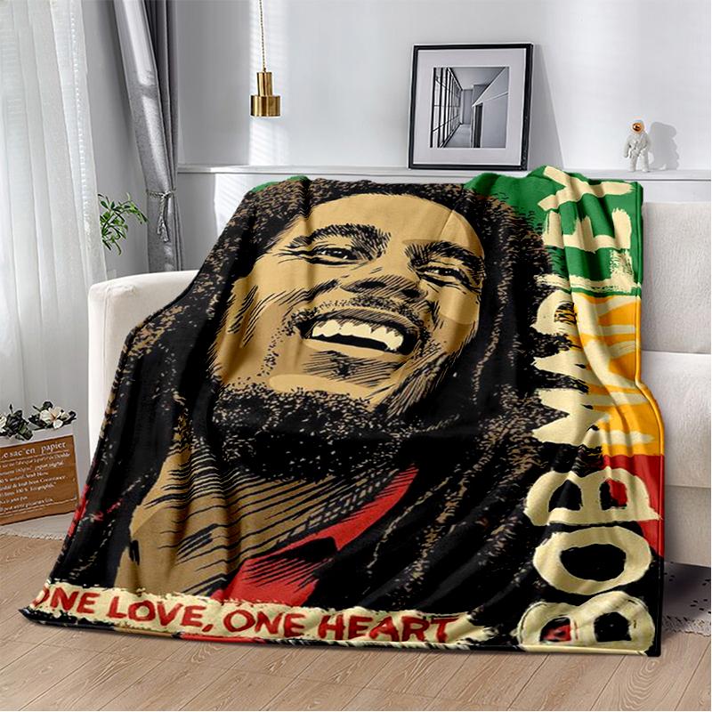 Bob Marley Music Throws Blanket for Kid Couch Sofa Travel Home Hiking Picnic Bed Beding Super Soft Flannel Blanket Birthday Gift