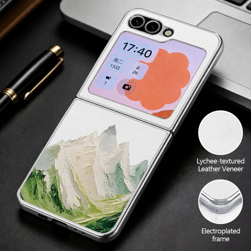Cool Travel Moto Biker Print Case For Samsung Galaxy Z Flip 8 7 6 5 Z Flip8 Flip7 Flip6 Hybrid 3in1 Plating Leather Skin Folding Phone Cover