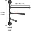 Bathroom Towel Rack Swivel Towel Rail Industrial Style Iron Metal Towel Bar Wall Mounted Black Towel Holder with 3 Swing Arm for Bathroom Kitchen