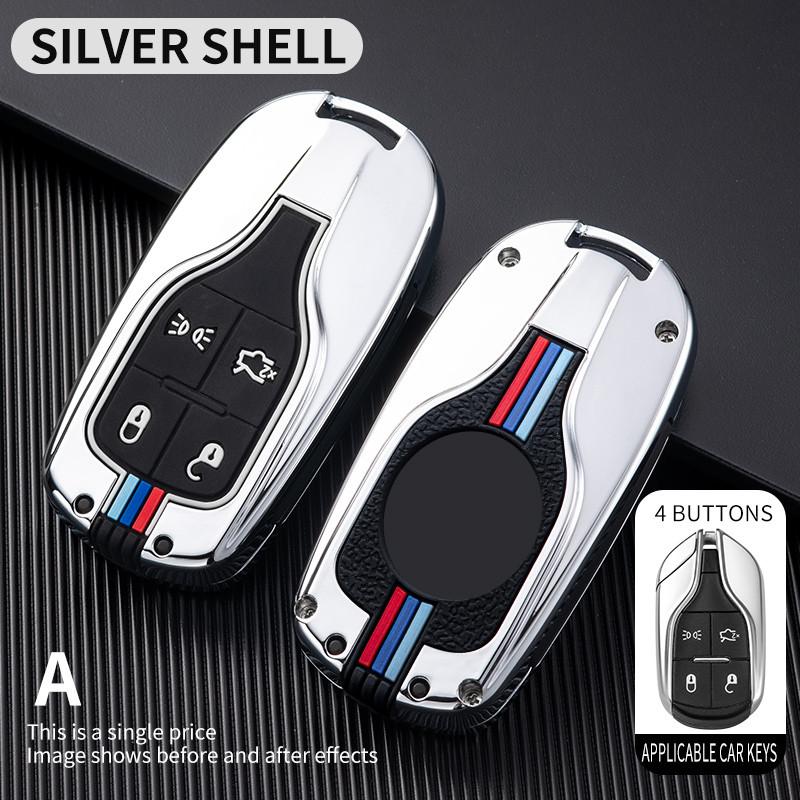 WFMJ 2Pcs Black Silicone with keyring for Maserati Levante GT Quattroporte Ghibli 4 Buttons Smart Remote Key Fob Case Cover Chain WFMJ 2Pcs Black Silicone with keyring for Maserati Levante GT Quattroporte Ghibli 4 Buttons Smart Remote Key Fob Case Cover Chain