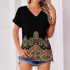 Damen Sommer Oberteile Kurzarm V-Ausschnitt Hemden Lässig Elegant Sommer Blusen Tunika Top