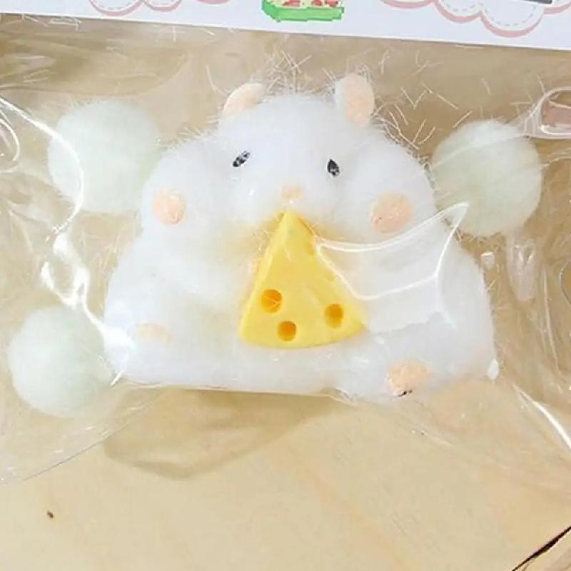 Giocattolo Morbido Hamster Fatto a Mano – Silicone Morbido Mochi Antistress Fidget, Carino Giocattolo da Spremere Stile Peluche per Gioco Rilassante