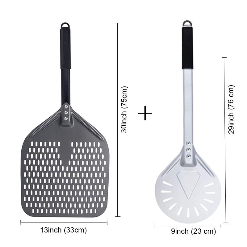 SHANGPEIXUAN 16/14/13/12 Zoll perforierte Pizzaschaufel rechteckige Pizzaschaufel Aluminium Hartbeschichtung Pizzaschaufel Paddel kurzes Werkzeug 1