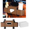 Car Back Seat Organizer With Cup Holder, Car Seat Back Tissue Box And Storage Hook, Multifunctional Car Organizer For Hold Phone,Snacks, Drinks,