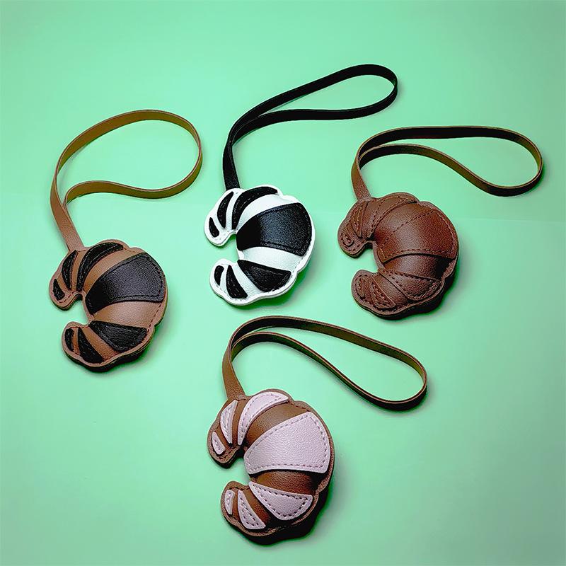 Creative Croissant Leather PU Keychain Pendant