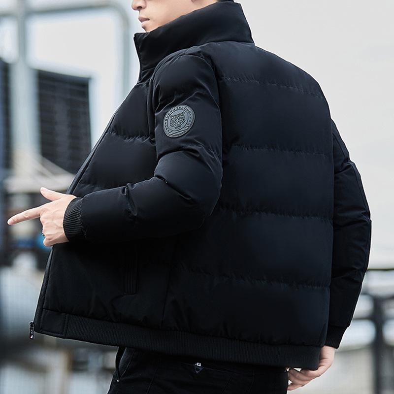 Popular cotton-padded men's winter thickened cotton-padded jacket stand-up collar loose casual velvet cotton-padded jacket flowing cotton-padded