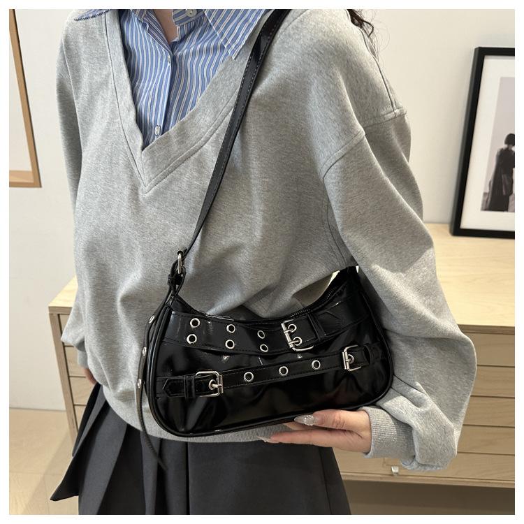 New Korean Style Underarm Bag for Women Soft Touch Faux Leather Shoulder Purse Minimalist Design Chic Handbag