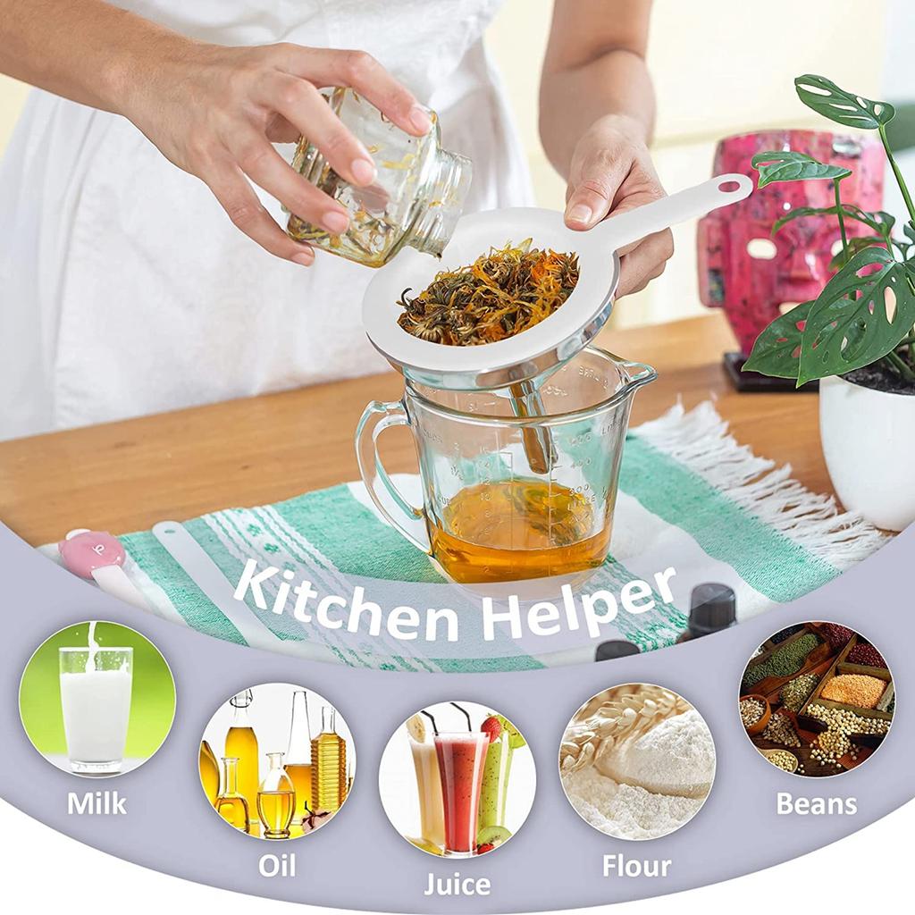 304 Stainless Steel Funnel with Strainer for Filling Bottles Kitchen Food Funnel with Nylon Filter Strainer for Oil Juice Filter