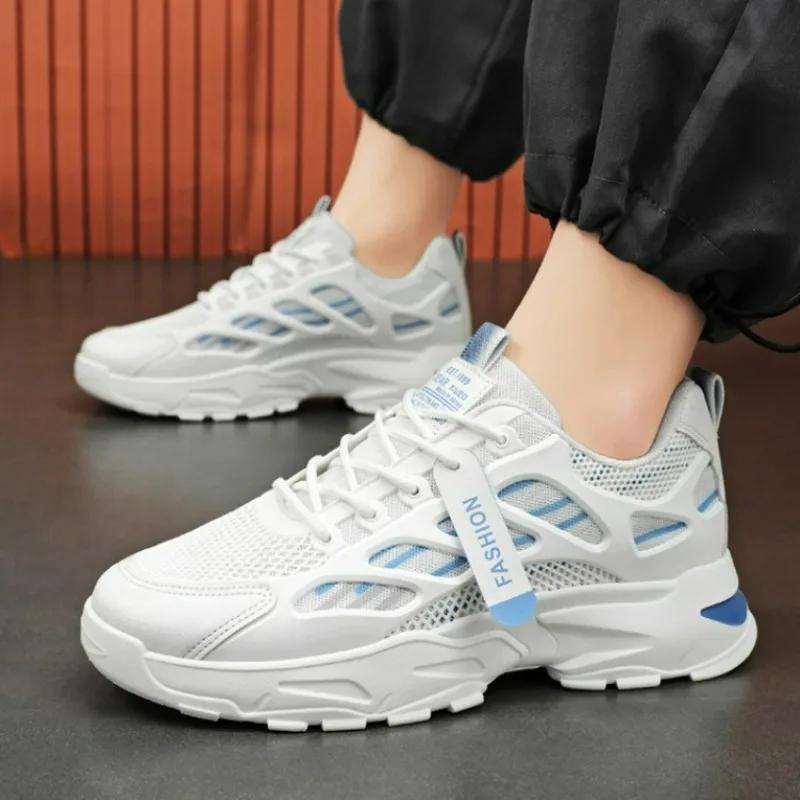 Модные мужские повседневные кроссовки летние дышащие противоскользящие сетчатые кроссовки — фото 5