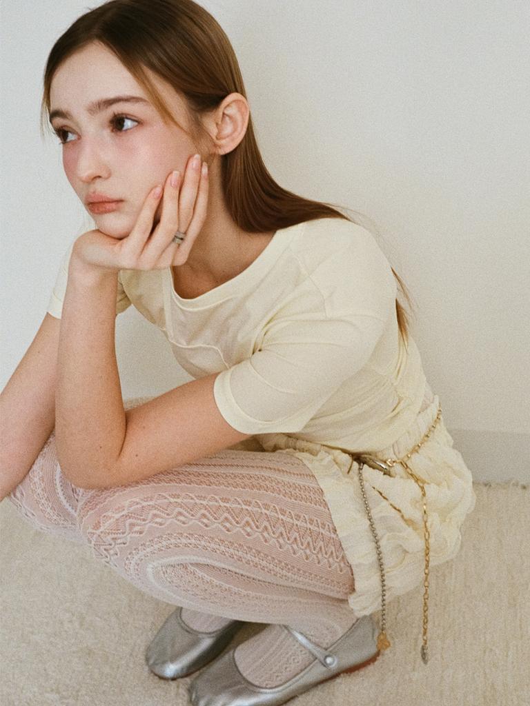 BEIRUT Canyon Lace Shorts Cream