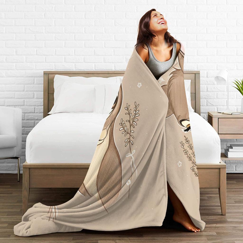 Schattige Bambi deken Cartoon Hert Flanellen Plaid Zomer Airconditioning Decoratie Zacht Warm Bedspreien,