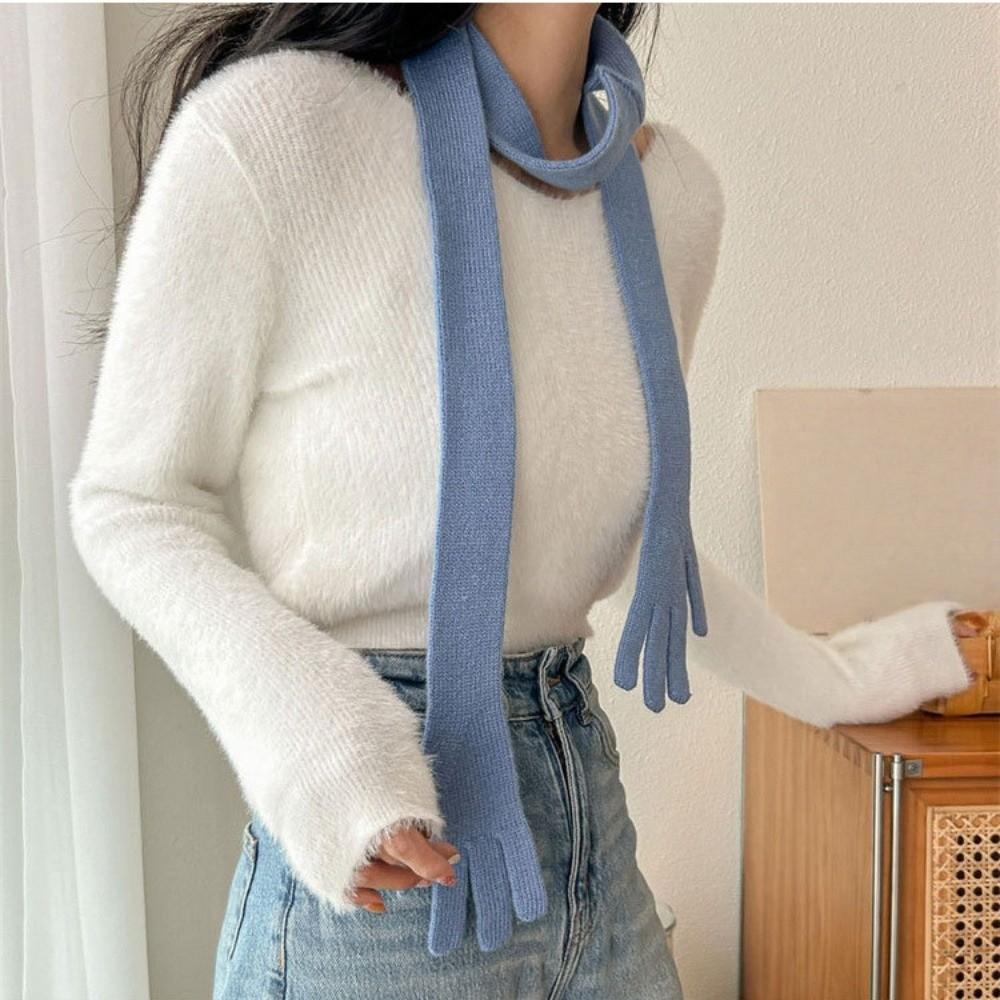 Lightweight Long and Thin Scarf Korean Style Creative Belt Fashion Little Palm Scarf  Spring Autumn
