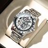 New Cool Men's Automatic Mechanical Watch, Night Light Waterproof Sport, Men's Gift(with a Steel Strap Adjuster)