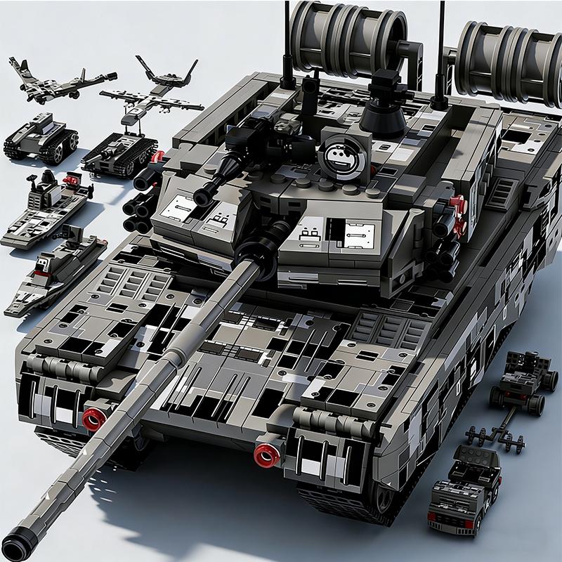 Linyi Toy High-Quality 40Cm Army Style High-Quality Building High-Quality Blocks 8In1 Armored Combat Vehicle High-Quality Armored Transport Vehicle