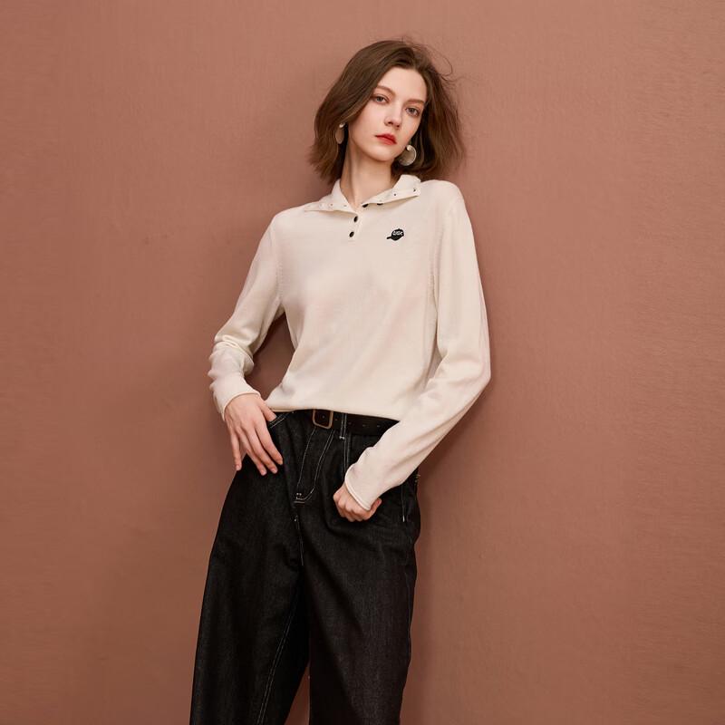 

Женский вязаный свитер Sancai из смесовой мериносовой шерсти с вышивкой S