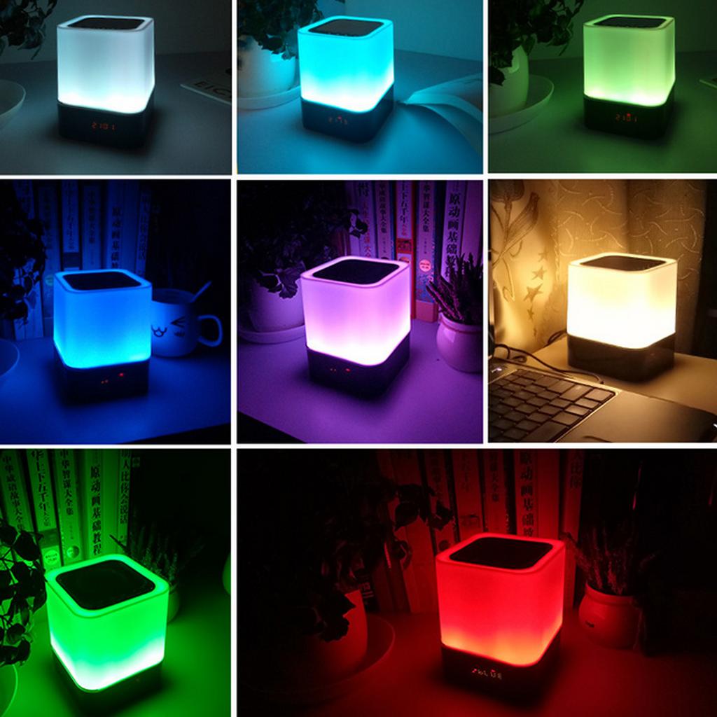 Multifunctional   Lamp Wireless   Speaker Touch Lamp Colorful LED Night Light Alarm Clock Time Display Support U Disk TF Card 3.5mm   IN
