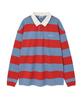 Wacky Willy Striped Collared Long Sleeve T-Shirt Navy