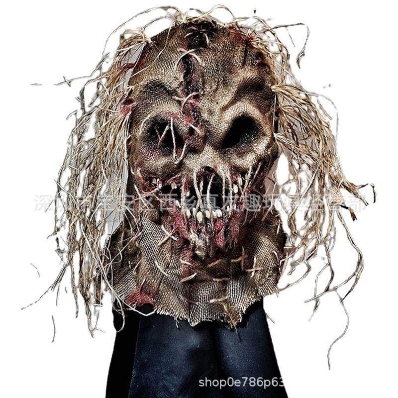 Nieuw eng Halloweenmasker van latex, premium vogelverschrikkerhoofddeksel, spookhoofd