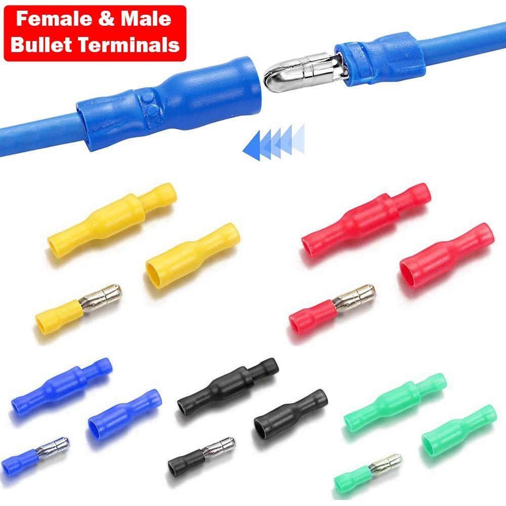 

Waterproof Bullet Terminal Insulated Female & Male Terminal Docking Bullet Connector Electrical 100pcs