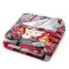 Pearto Poteto Anime Kasane Teto Virtual Singer Soft Blanket Decorative Plush Throw Blanket Flannel Bedspread Sofa Bed Cover