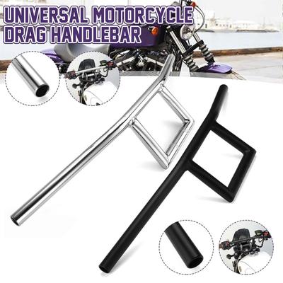 Motorcycle Handlebar Iron Handle Bar 7/8" 22mm Handlebar High-Rise Retro Drag Bar For